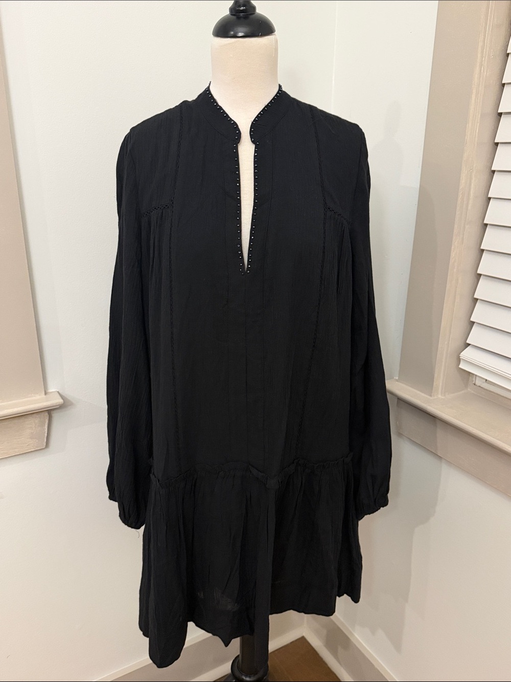Pomander Place Black Long Sleeve Tunic Dress
